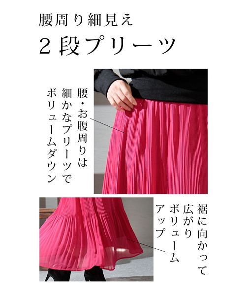 Sawa a la mode(サワアラモード)/裏フリースの暖かシフォンプリーツスカート/img08