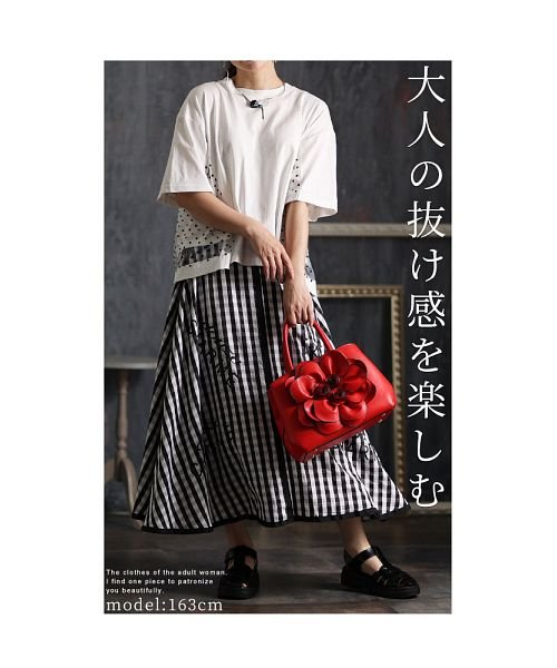 Sawa a la mode(サワアラモード)/軽やかな水玉柄後ろチュール半袖Tシャツ/img01