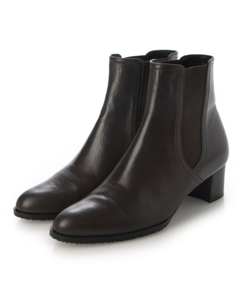 サイドゴアレザーショートブーツ 