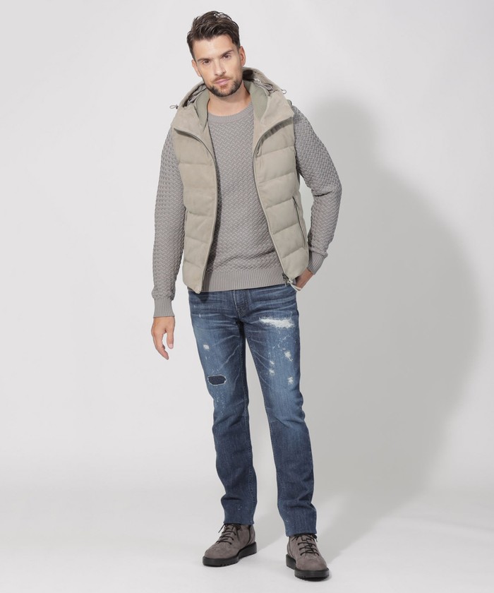 PRIMA COLLECTION】スエードレザーダウンベスト(505624019)｜HANKYU