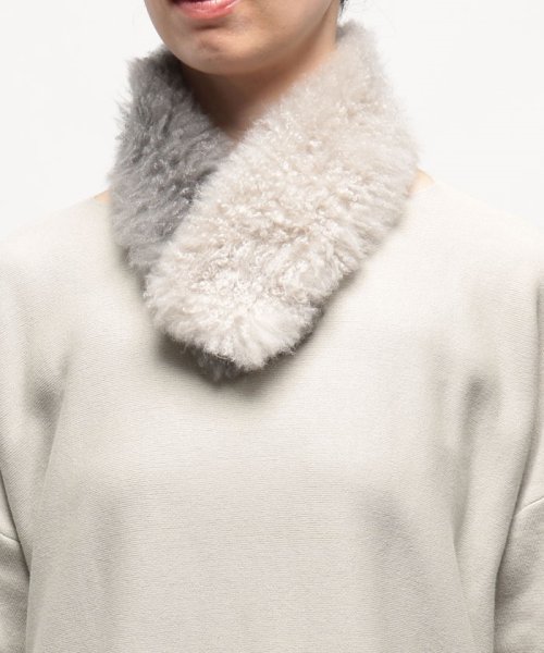 カシミヤファー配色STOLE 