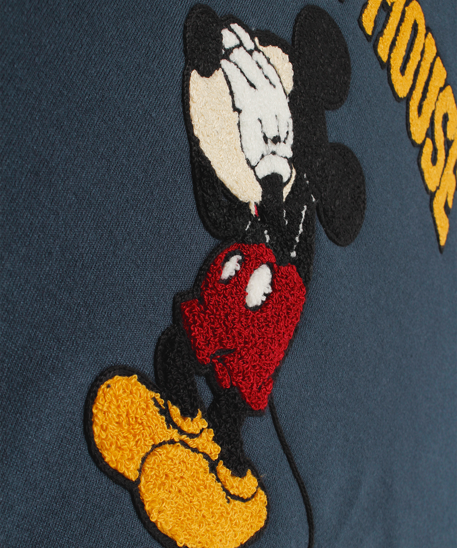 セール】【DISNEY/ディズニー】Mickkey/Pooh 裏起毛サガラ刺繍クルー