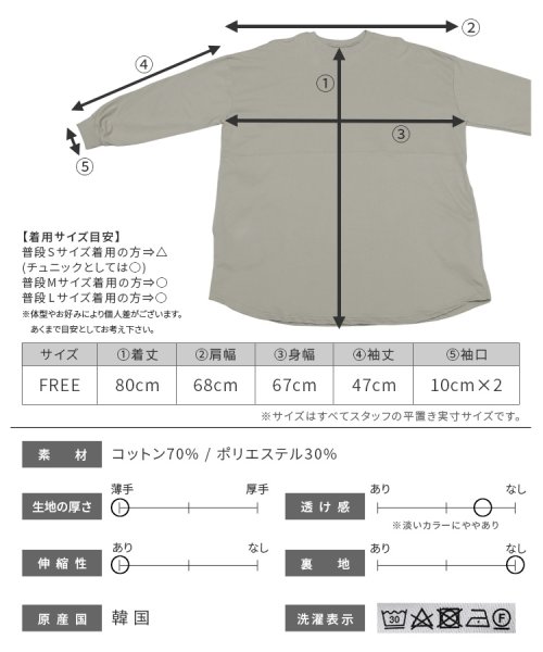 reca(レカ)/ビッグシルエットチュニックプルオーバー(R23213－k) /img14