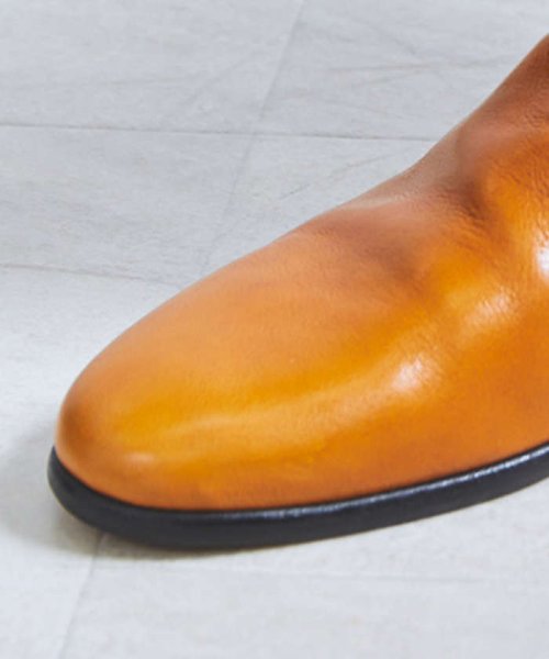 【定番】ソフトレザー ドレープ フラットシューズ 
