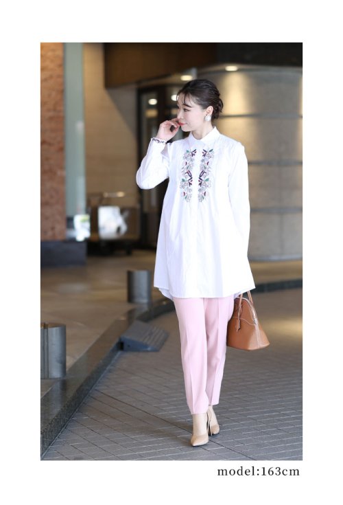Sawa a la mode(サワアラモード)/色鮮やかな花刺繍コットンシャツチュニック/img02