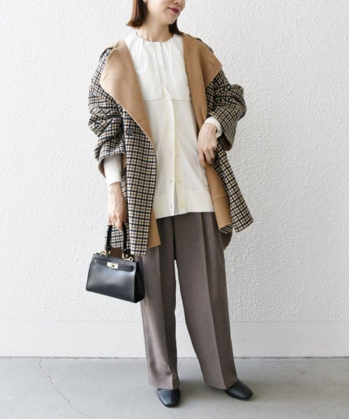 SHIPS any: リバー フーディー ポンチョ ハーフ コート SHIPS any リバー ポンチョ