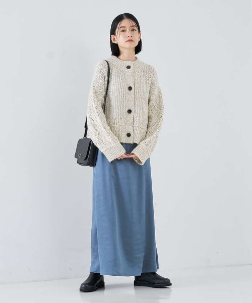 ミックスヤーンボックスショートカーディガン 
