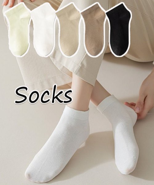 shoppinggo(ショッピングゴー)/靴下 ソックス レディース 冷えとり靴下 蒸れない くつ下 socks フットウェア ショート丈 アンクルソックス ホワイト 黒 白 可愛い ショー/img01