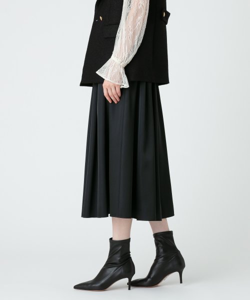 【LOULOU WILLOUGHBY】ブライトツイルタックスカート 