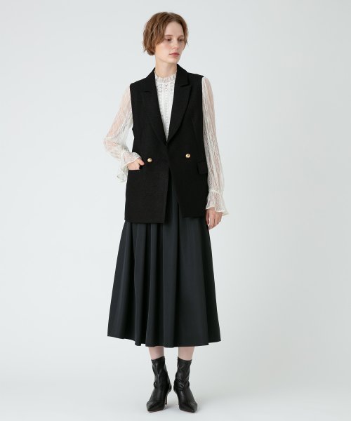 【LOULOU WILLOUGHBY】ブライトツイルタックスカート 