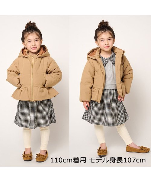 moujonjon(ムージョンジョン)/【子供服】 moujonjon (ムージョンジョン) 裾フリル無地中綿ジャケット 90cm～140cm M60102/img10