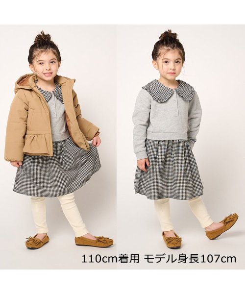 moujonjon(ムージョンジョン)/【子供服】 moujonjon (ムージョンジョン) ビッグカラーチェック切替裏毛ワンピース 80cm～140cm M60306/img10