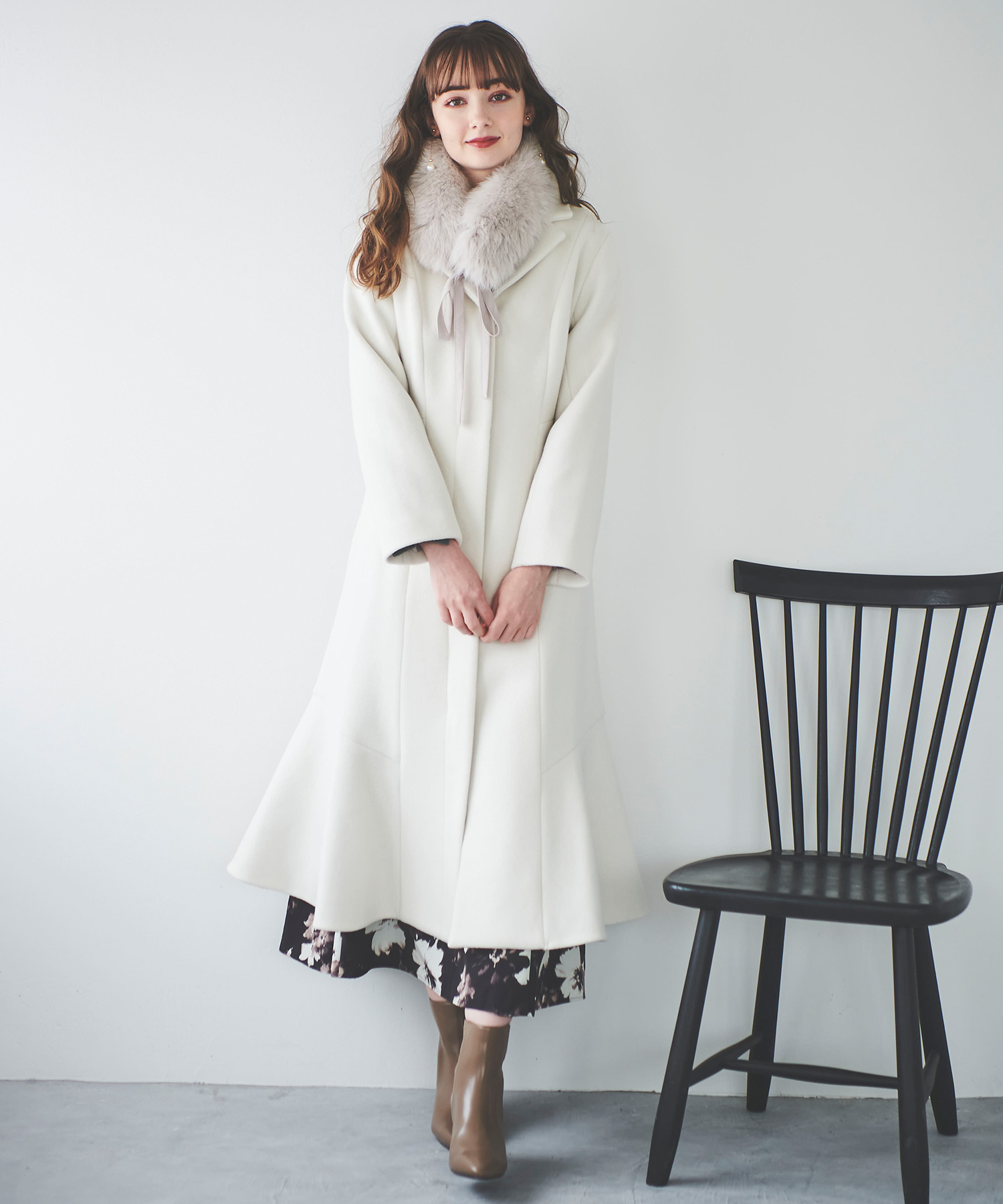 31 Sons de mode 金ボタンとバックリボンが可愛いコート - アウター