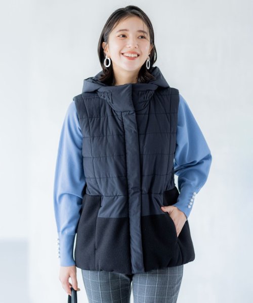 セール】【中綿・軽羽織】フード付きパディングベスト(505645919  