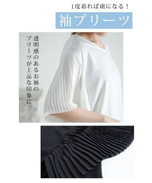 Sawa a la mode(サワアラモード)/ひんやり涼しい袖プリーツ接触冷感カットソー/img04
