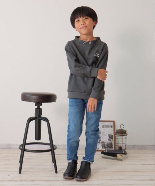 ikka kids(イッカ　キッズ)/【抗菌防臭／吸水速乾】フェイクスエードルーイカラートレーナー（120〜160cm）【親子おそろい】/img09