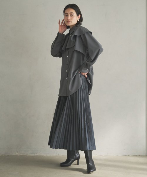 【Audrey and John Wad】プリーツロングフレアスカート H164 B79 W58 H82 Audrey and John