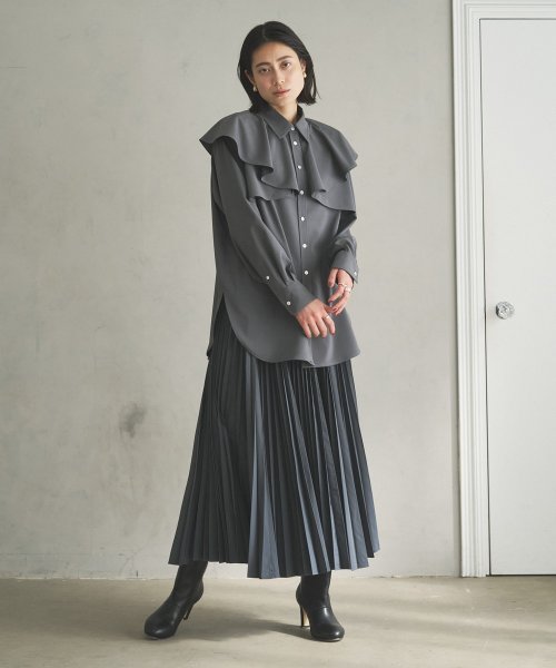 【Audrey and John Wad】プリーツロングフレアスカート H164 B79 W58 H82 Audrey and John