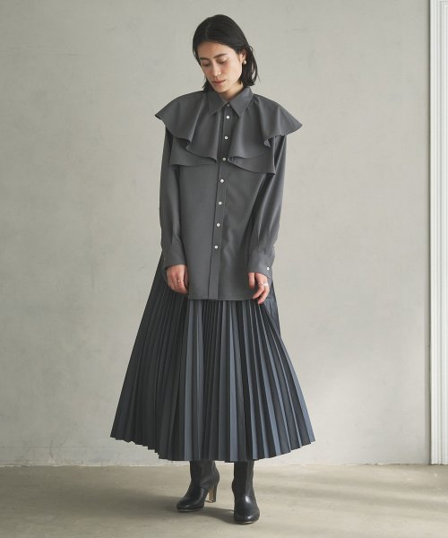 【Audrey and John Wad】プリーツロングフレアスカート H164 B79 W58 H82 Audrey and John