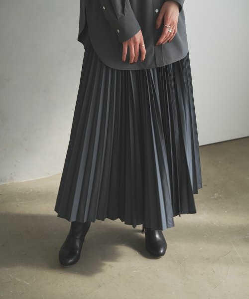 【Audrey and John Wad】プリーツロングフレアスカート H164 B79 W58 H82 Audrey and John