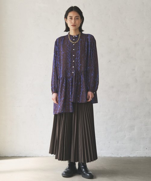 【Audrey and John Wad】プリーツロングフレアスカート H164 B79 W58 H82 Audrey and John