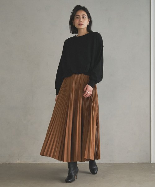 【Audrey and John Wad】プリーツロングフレアスカート H164 B79 W58 H82 Audrey and John