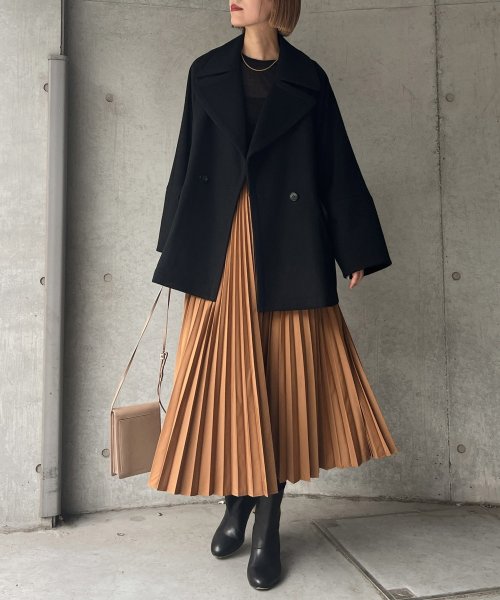 【Audrey and John Wad】プリーツロングフレアスカート H164 B79 W58 H82 Audrey and John