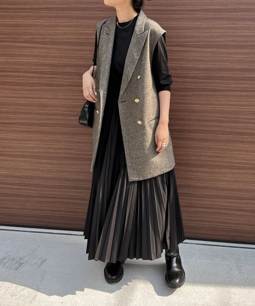 【Audrey and John Wad】プリーツロングフレアスカート H164 B79 W58 H82 Audrey and John