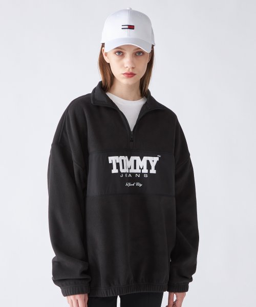 TOMMY JEANS(トミージーンズ)/オーバーサイズファブリックミックスハーフジッププルオーバー/img05