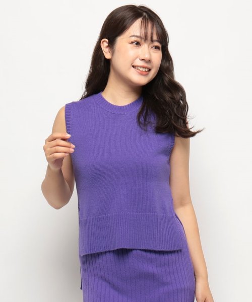 BENETTON (women)(ベネトン（レディース）)/【セットアップ対応商品】クルーネックサイドスリットニットベスト・ジレ/img28