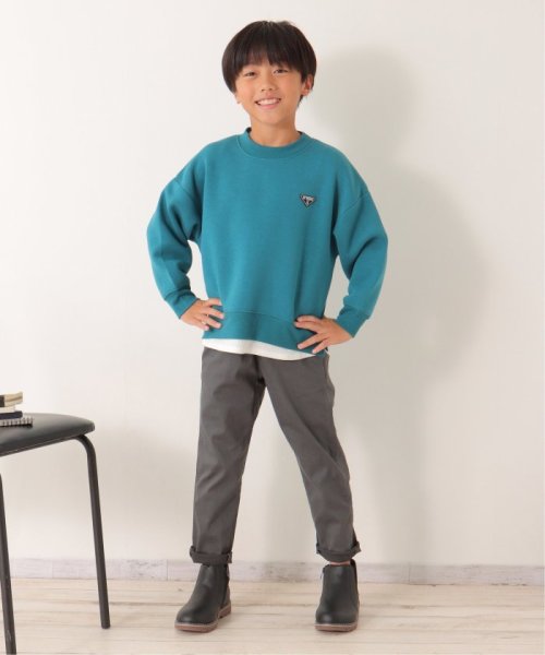 ikka kids(イッカ　キッズ)/裏起毛裾レイヤードワッペントレーナー（120〜160cm）/img09