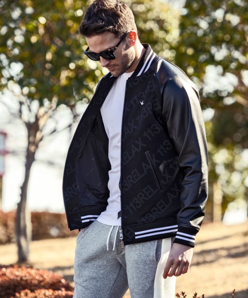 1PIU1UGUALE3 RELAX(ウノピゥウノウグァーレトレ リラックス)総柄スタジアムジャンパー 