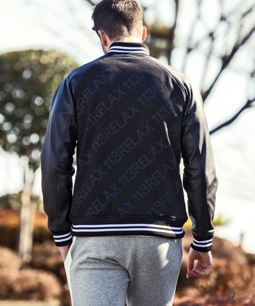 1PIU1UGUALE3 RELAX(ウノピゥウノウグァーレトレ リラックス)総柄スタジアムジャンパー 