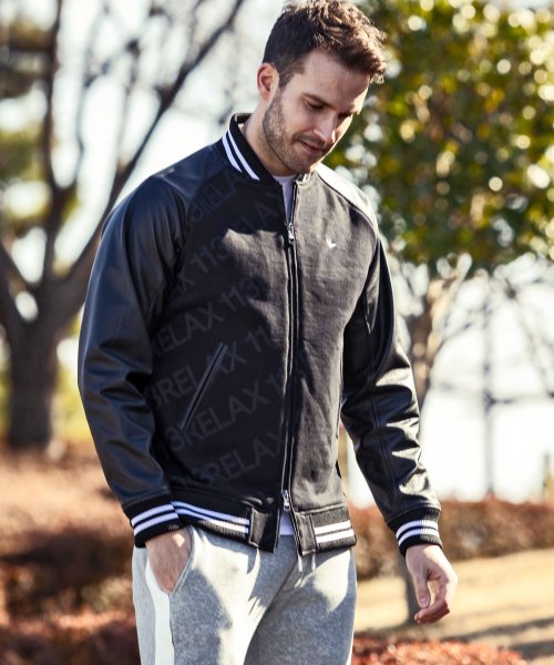 1PIU1UGUALE3 RELAX(ウノピゥウノウグァーレトレ リラックス)総柄スタジアムジャンパー 