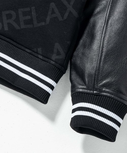 1PIU1UGUALE3 RELAX(ウノピゥウノウグァーレトレ リラックス)総柄スタジアムジャンパー 