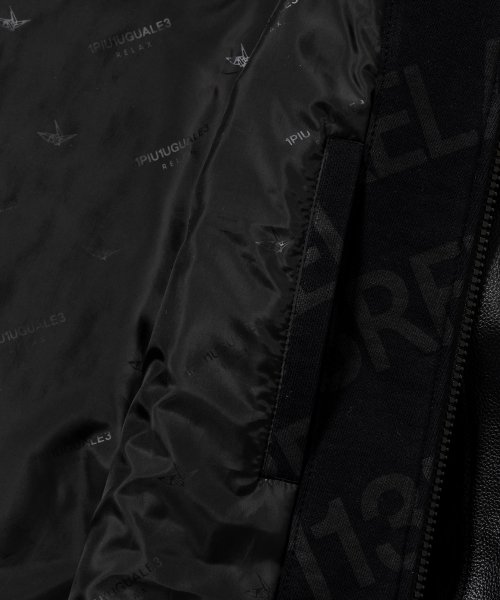 1PIU1UGUALE3 RELAX(ウノピゥウノウグァーレトレ リラックス)総柄スタジアムジャンパー 