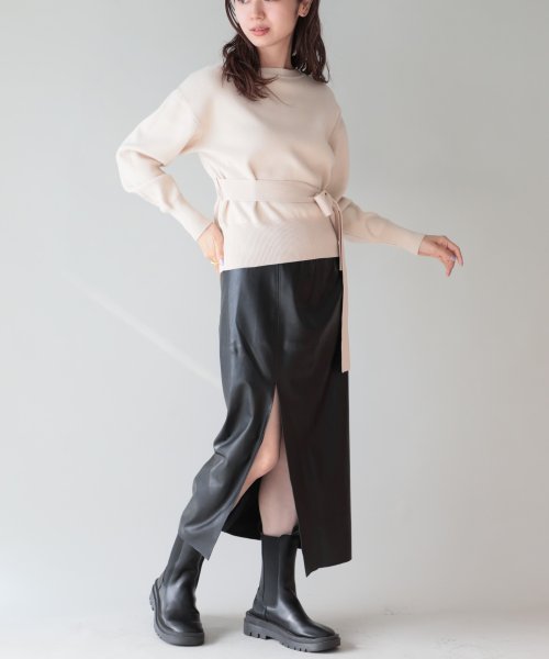 SETUP7(SETUP7)/【谷まりあさん着用！SWEET11月号掲載品商品】2WAY RIBBON KNIT TOPS ボウタイニット/img12