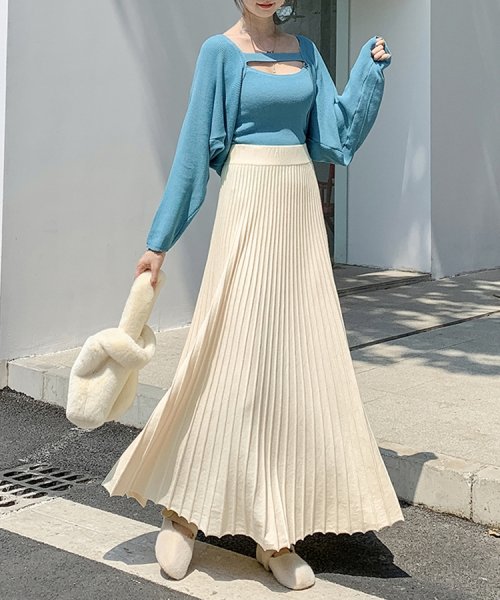 SEU(エスイイユウ)/ニットロングスカート マキシスカート 体型カバー リブニット 防寒 韓国ファッション/img35