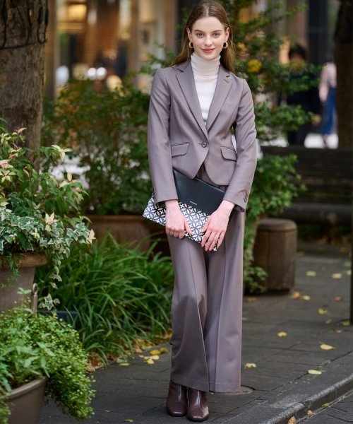 【セットアップ可】ウールブレンドストレッチショートジャケット 