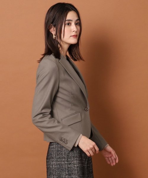 【セットアップ可】ウールブレンドストレッチショートジャケット 