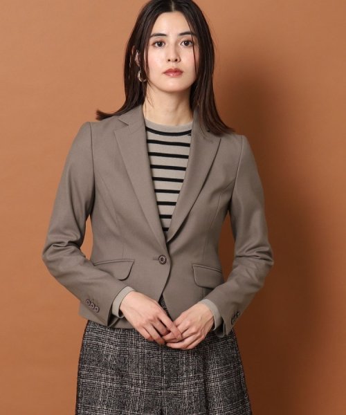 【セットアップ可】ウールブレンドストレッチショートジャケット 