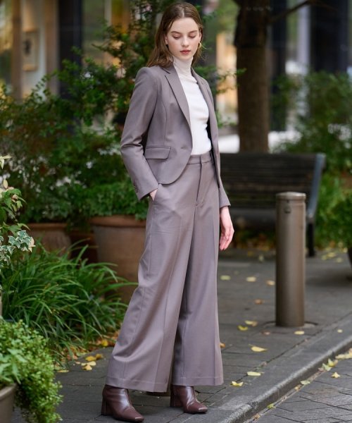 【セットアップ可】ウールブレンドストレッチショートジャケット 