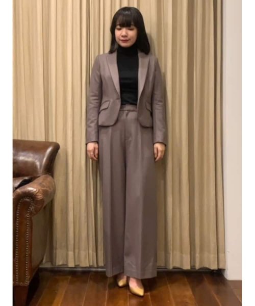 【セットアップ可】ウールブレンドストレッチショートジャケット 