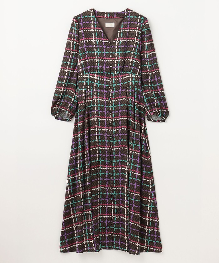 ヘリンボーンチェックプリントワンピース(505649424)｜阪急百貨店公式