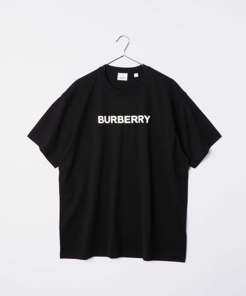 バーバリー BURBERRY 8055307 Ｔシャツ メンズ トップス 半袖 コットン クルーネック カットソー ロゴプリント クルーネック 黒 カジュアル トップス クルーネック 5cm本体