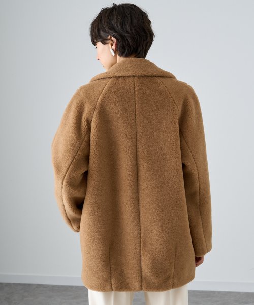 キャメルボアコクーンコート なし