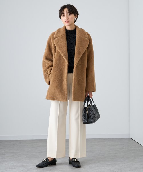 キャメルボアコクーンコート なし