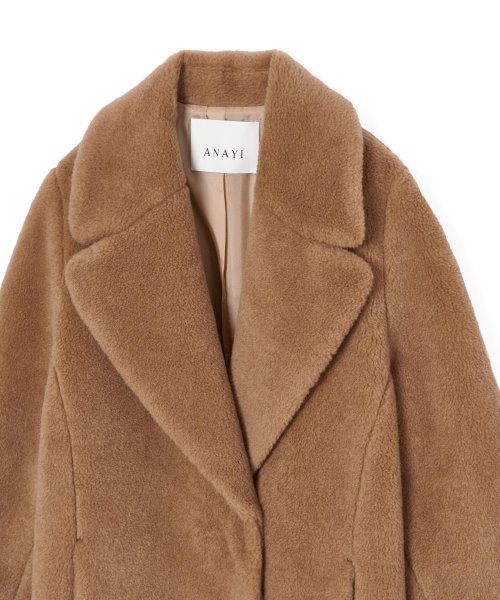 キャメルボアコクーンコート なし
