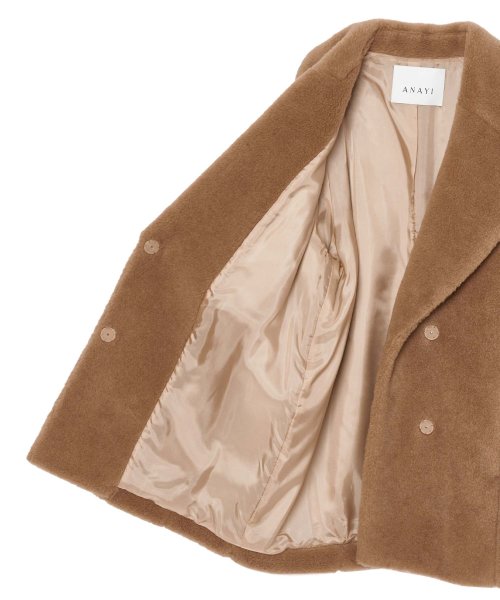 キャメルボアコクーンコート なし