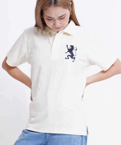 GIORDANO(ジョルダーノ)/ビッグライオン刺繍ドライストレッチ半袖ポロシャツ/img10